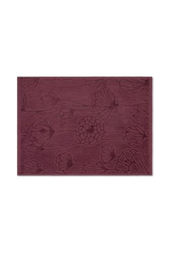 Coincasa πετσέτα προσώπου βαμβακερή μονόχρωμη με ανάγλυφο floral motif 100 x 50 cm - 007376334 Βυσσινί